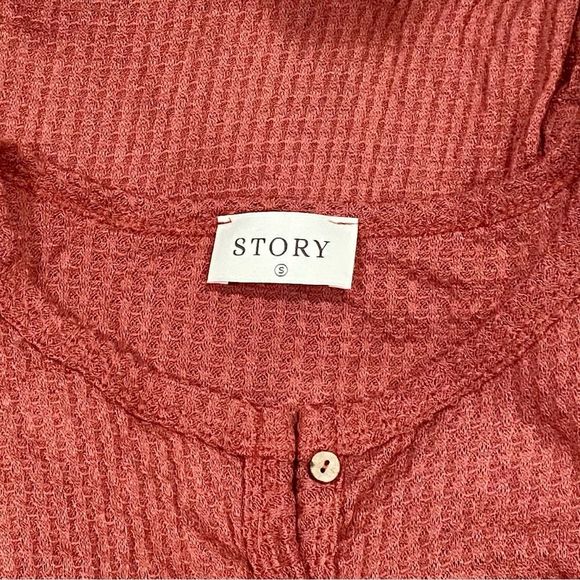 🎈Story Lightweight Thermal Waffle Knit Mini Dress Oversized Loose Fit Small - Picture 8 of 9